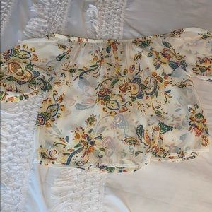 NWOT TOBI sheer off the shoulder top